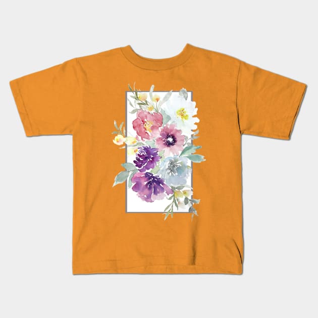 Summer Blooms Kids T-Shirt by jayennecuaart